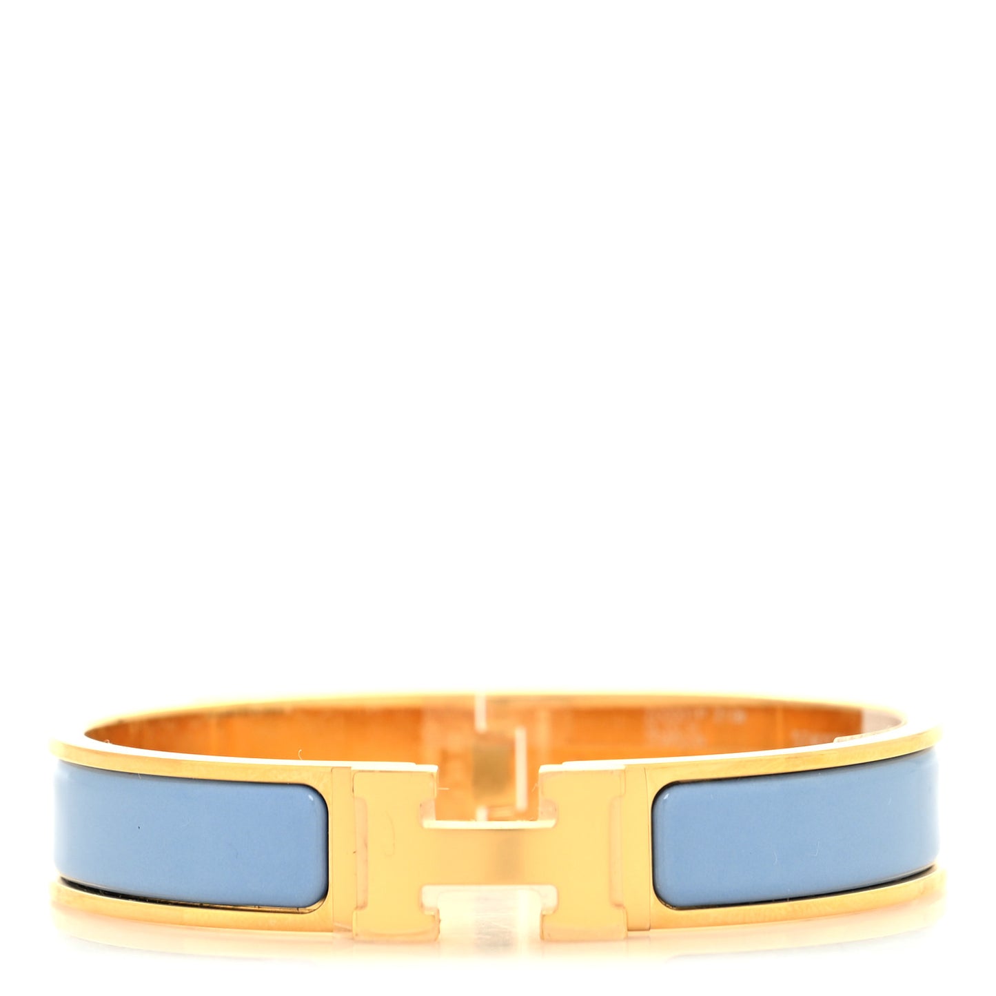 Enamel Narrow Clic Clac H Bracelet GM Bleu Lin