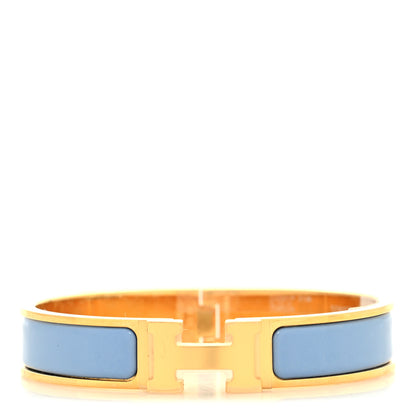Hermes Enamel Narrow Clic Clac H Bracelet GM Bleu Lin 1 of 5