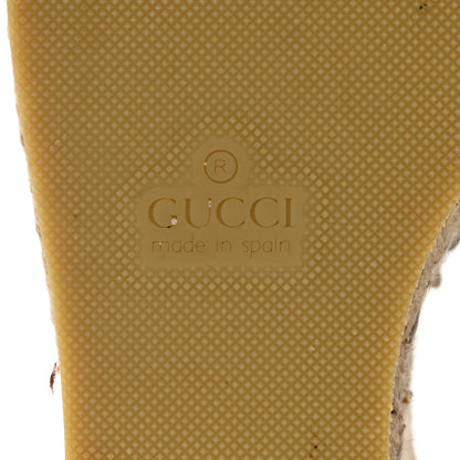 Gucci Nappa Matelasse GG Marmont Ankle Wrap Platform 35/120mm Espadrille Wedges 37.5 Black 7 of 12