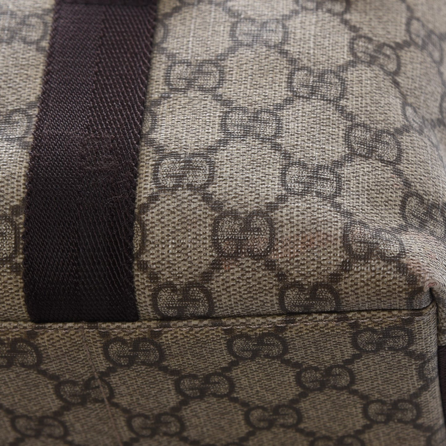 GG Plus Monogram Large Double Buckle Flap Messenger Bag Beige Dark Brown