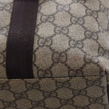 Gucci GG Plus Monogram Large Double Buckle Flap Messenger Bag Beige Dark Brown 10 of 12