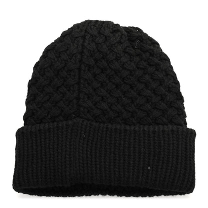 Chanel Cashmere CC Beanie Hat Black White 3 of 5