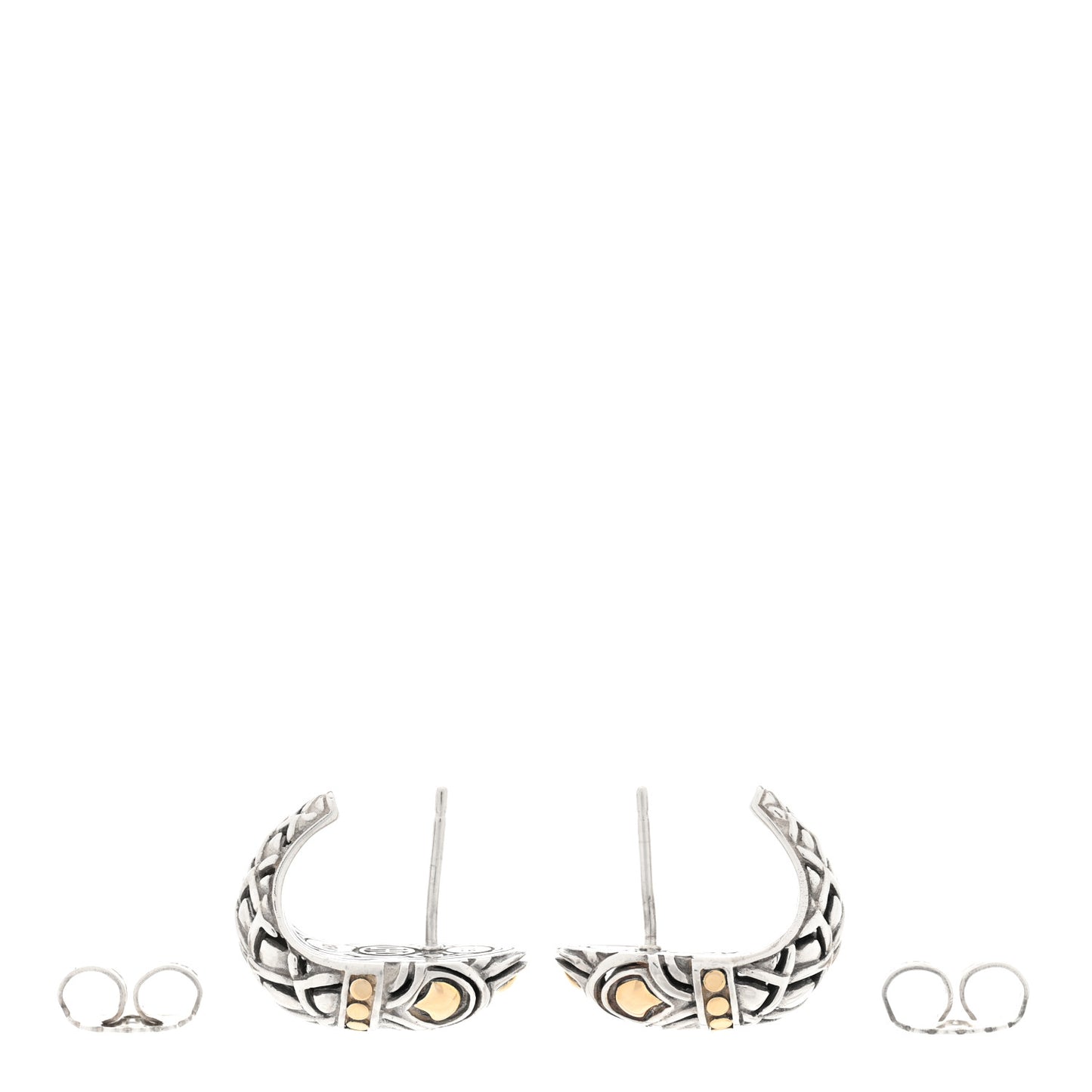 Sterling Silver 18K Yellow Gold Naga Shrimp Earrings