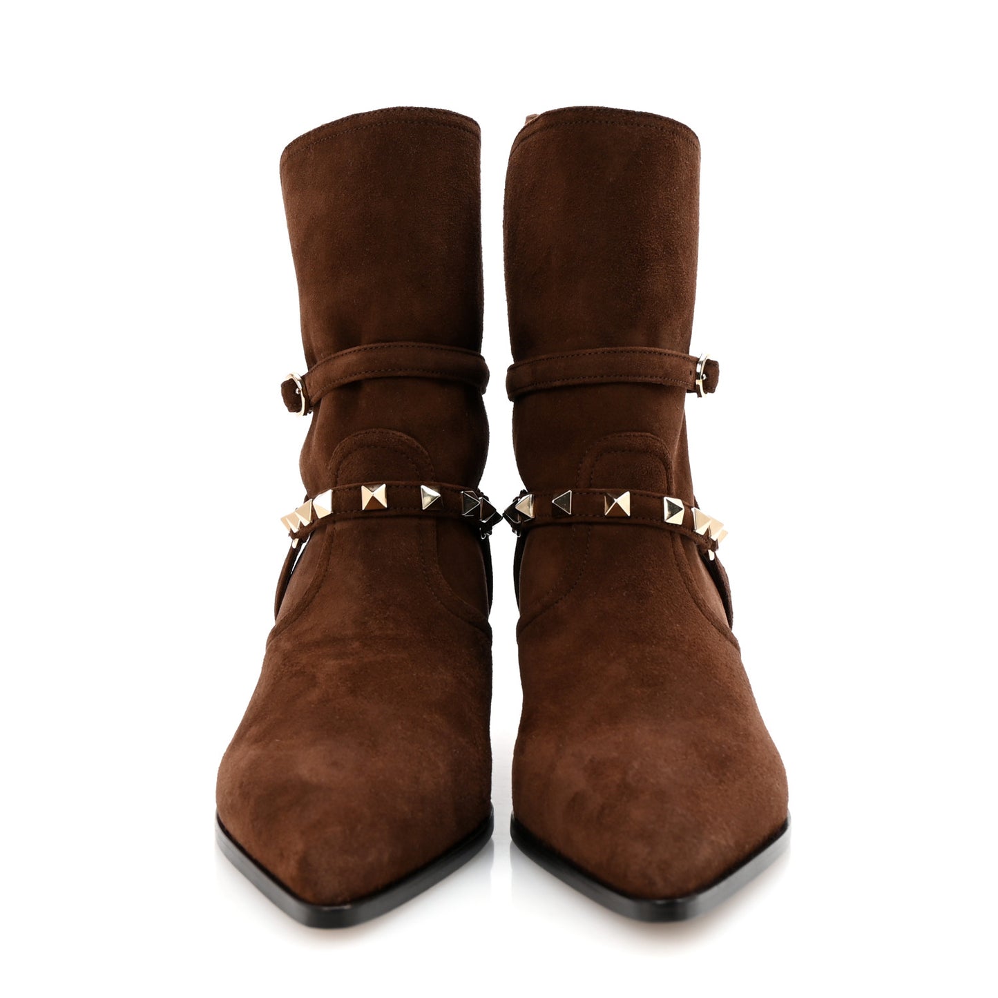 Suede Rockstud Flair 85 Ankle Booties 36 Fondant
