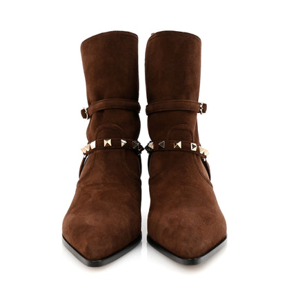 Valentino Garavani Suede Rockstud Flair 85 Ankle Booties 36 Fondant 3 of 9