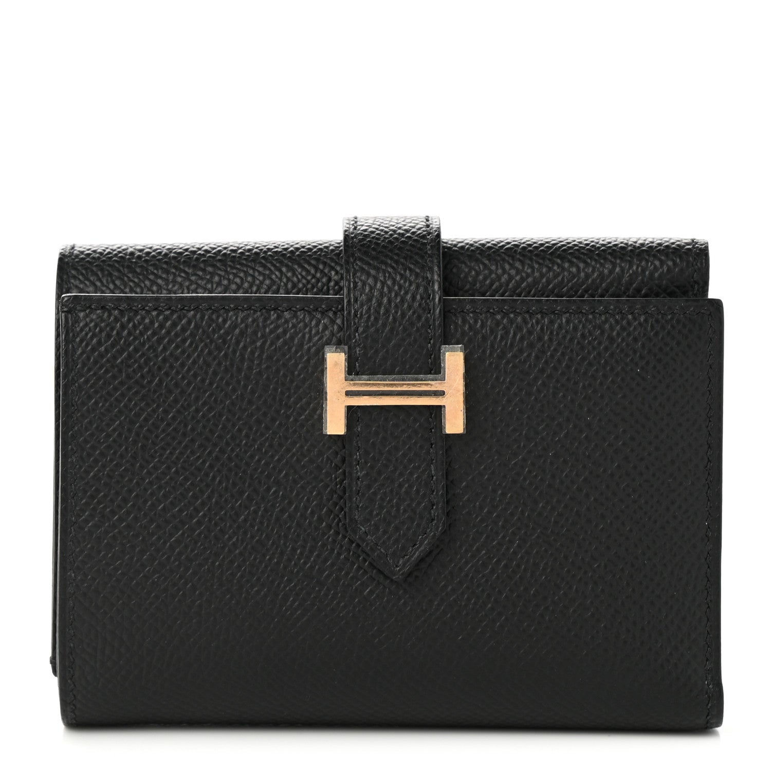 Hermes Epsom Tri-Fold Compact Bearn Wallet Black 1 of 7