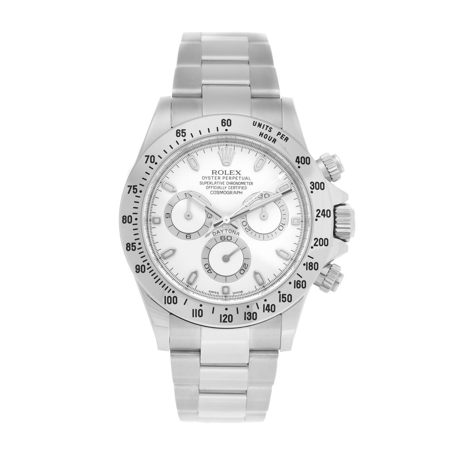 Stainless Steel 40mm Oyster Perpetual Cosmograph Daytona Watch White 116520