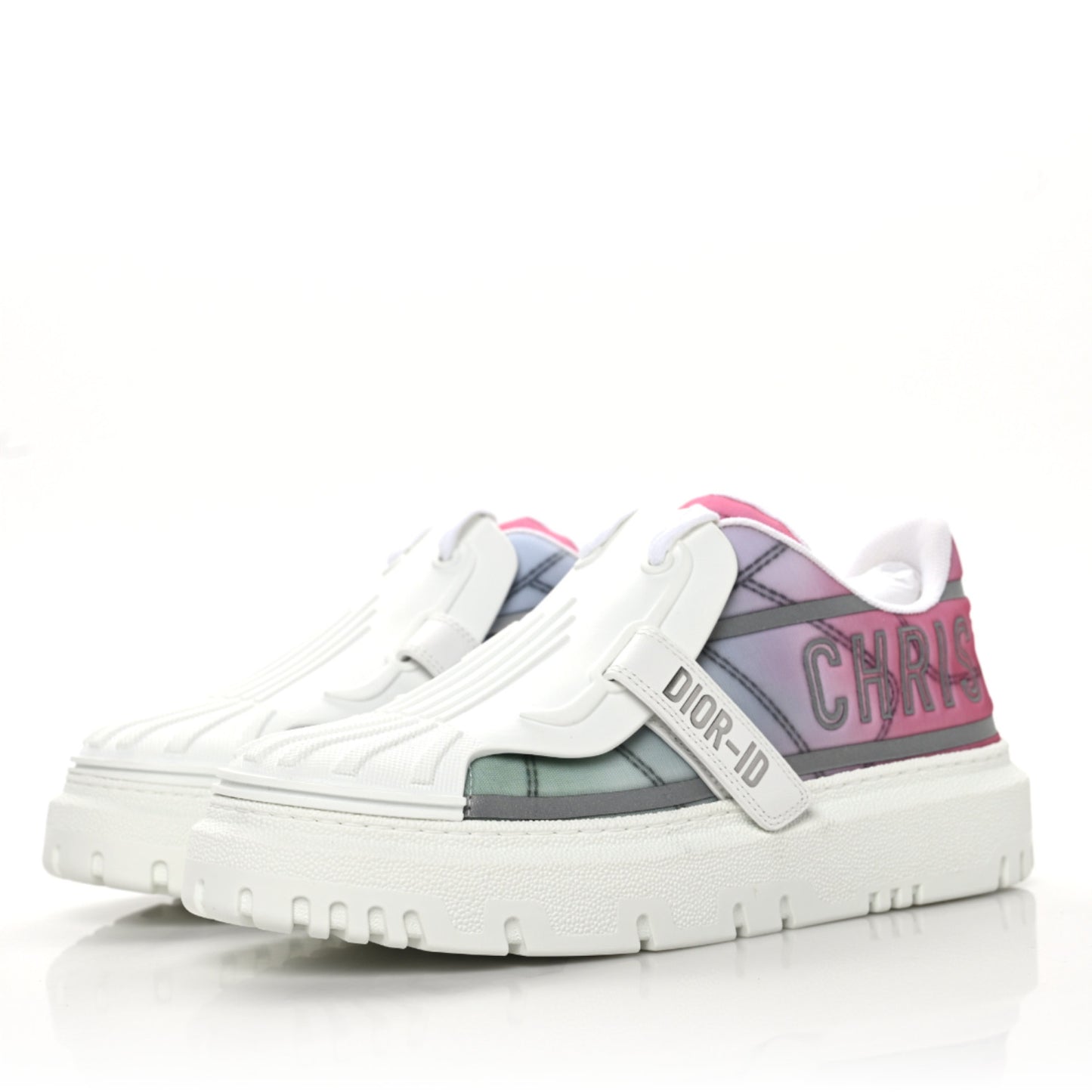 Nylon Shaded Dior-ID Platform Sneakers 37 Multicolor Framboise