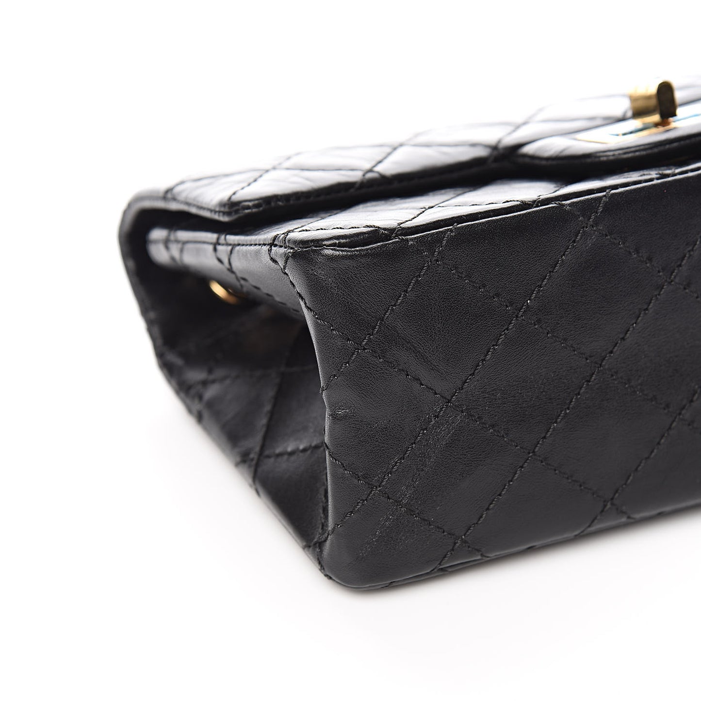 Aged Calfskin Quilted 2.55 Reissue Mini Flap Black