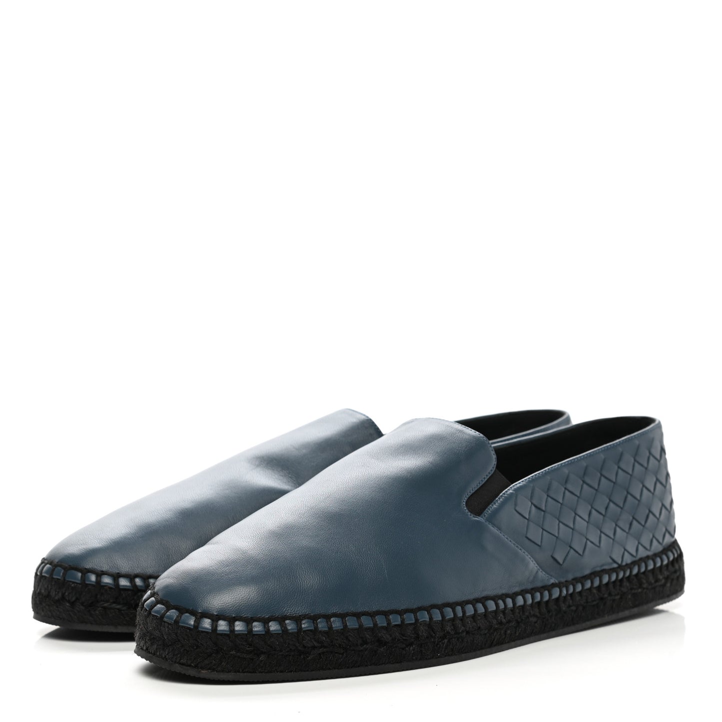 Nappa Intrecciato Mens Slip On Espadrilles 45 Denim