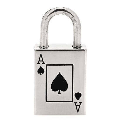 Tiffany Sterling Silver Enamel Ace of Spades Padlock Charm 1 of 3
