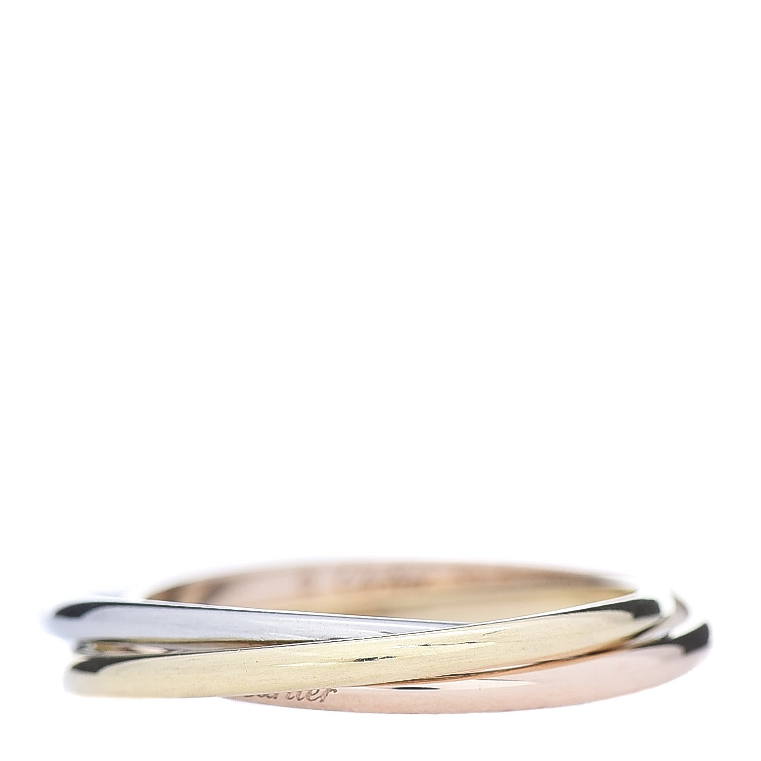 Cartier 18K Pink Yellow White Gold Extra Small Trinity Ring 53 6.25 3 of 5