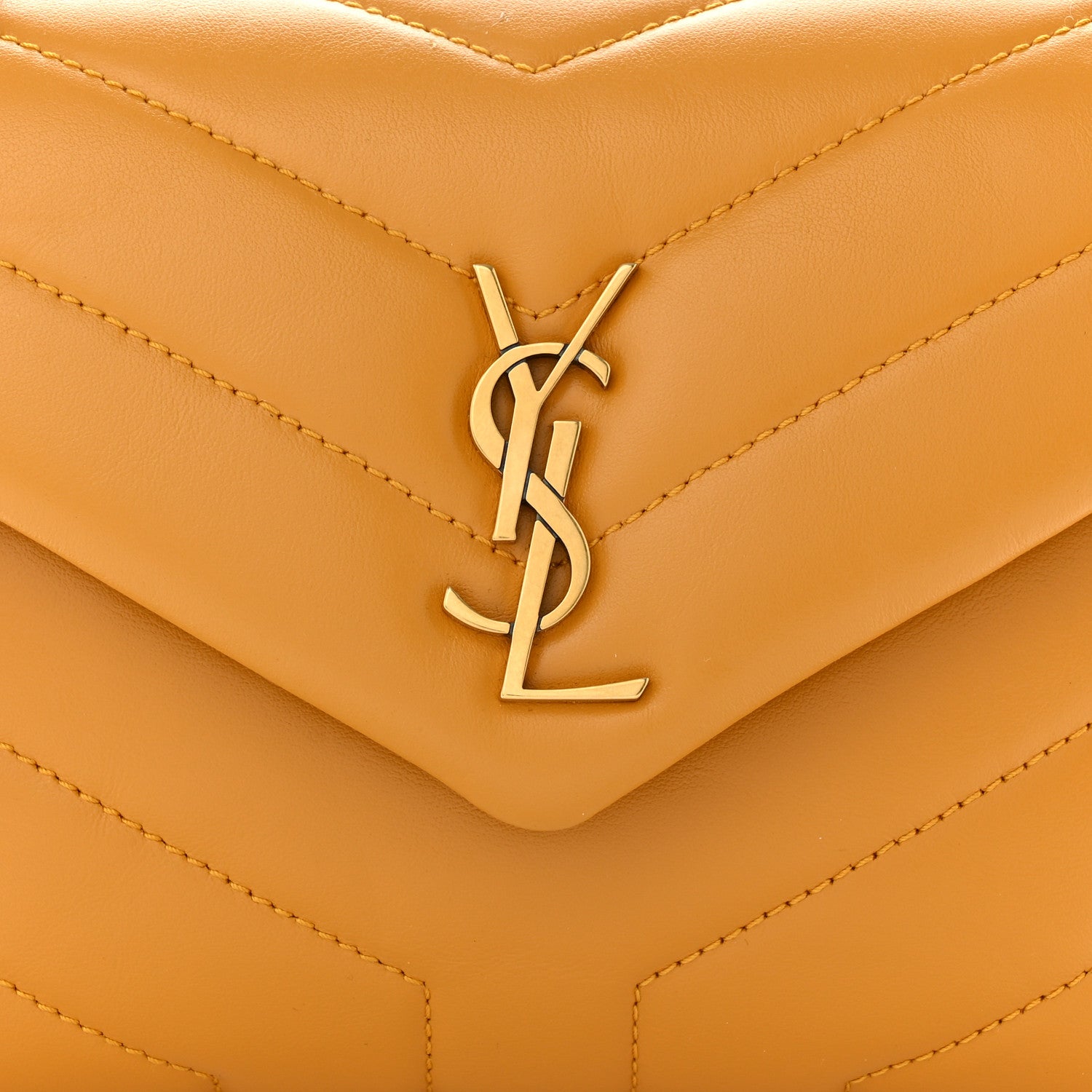 Saint Laurent Calfskin Y Quilted Monogram Toy Loulou Crossbody Bag Cheddar 8 of 10