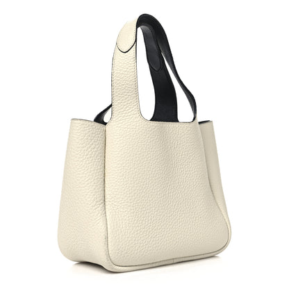 Prada Vitello Daino Soft Mini Dynamique Tote Talco Black 3 of 9