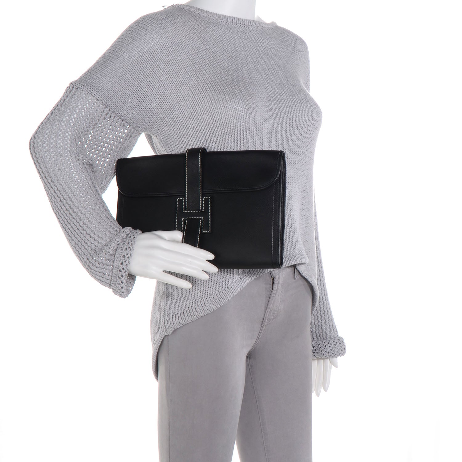 Hermes Evergrain Jige PM Clutch Black 2 of 7