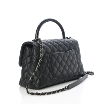 Chanel Caviar Lizard Quilted Small Coco Handle Flap Black 4 of 8
