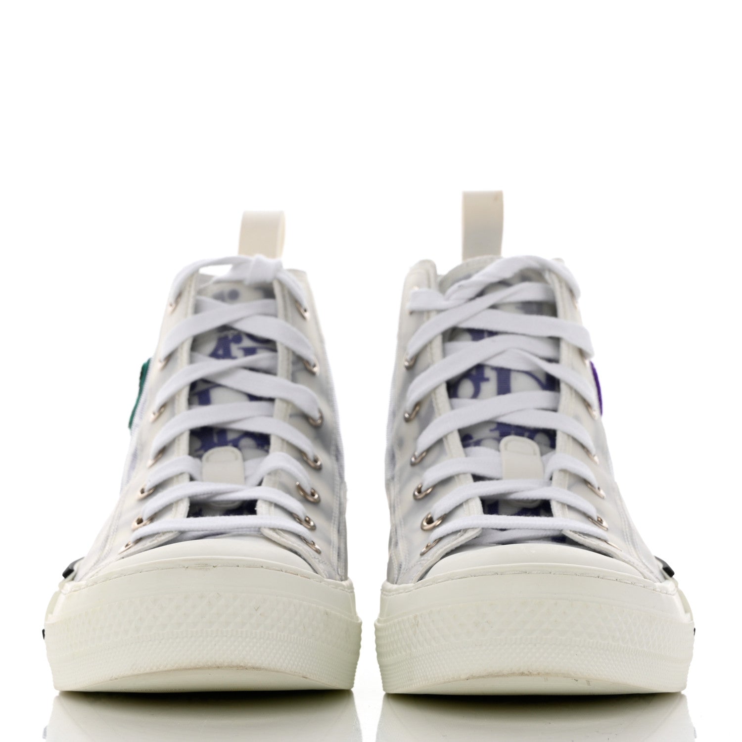 Christian Dior X KENNY SCARF Technical Canvas Oblique Patch Mens B23 High Top Sneakers 37 White Blue 2 of 9