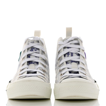 Christian Dior X KENNY SCARF Technical Canvas Oblique Patch Mens B23 High Top Sneakers 37 White Blue 2 of 9