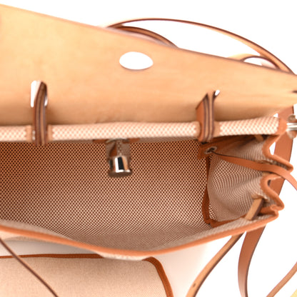 Hermes Vache Hunter Criss Viking Herbag Zip Retourne 31 PM Ecru Beige Naturel 6 of 10