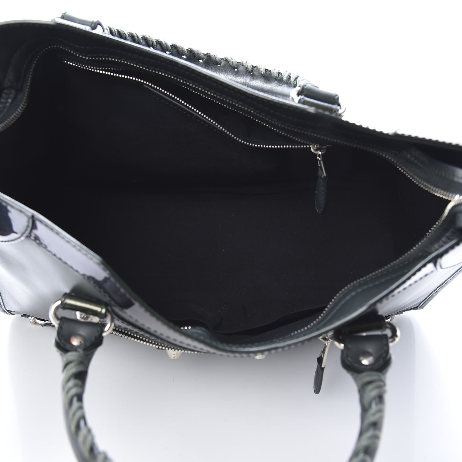 Balenciaga Smooth Calfskin Metallic Patent Giant 12 Silver Hardware City Vert Poker Fonce 5 of 12