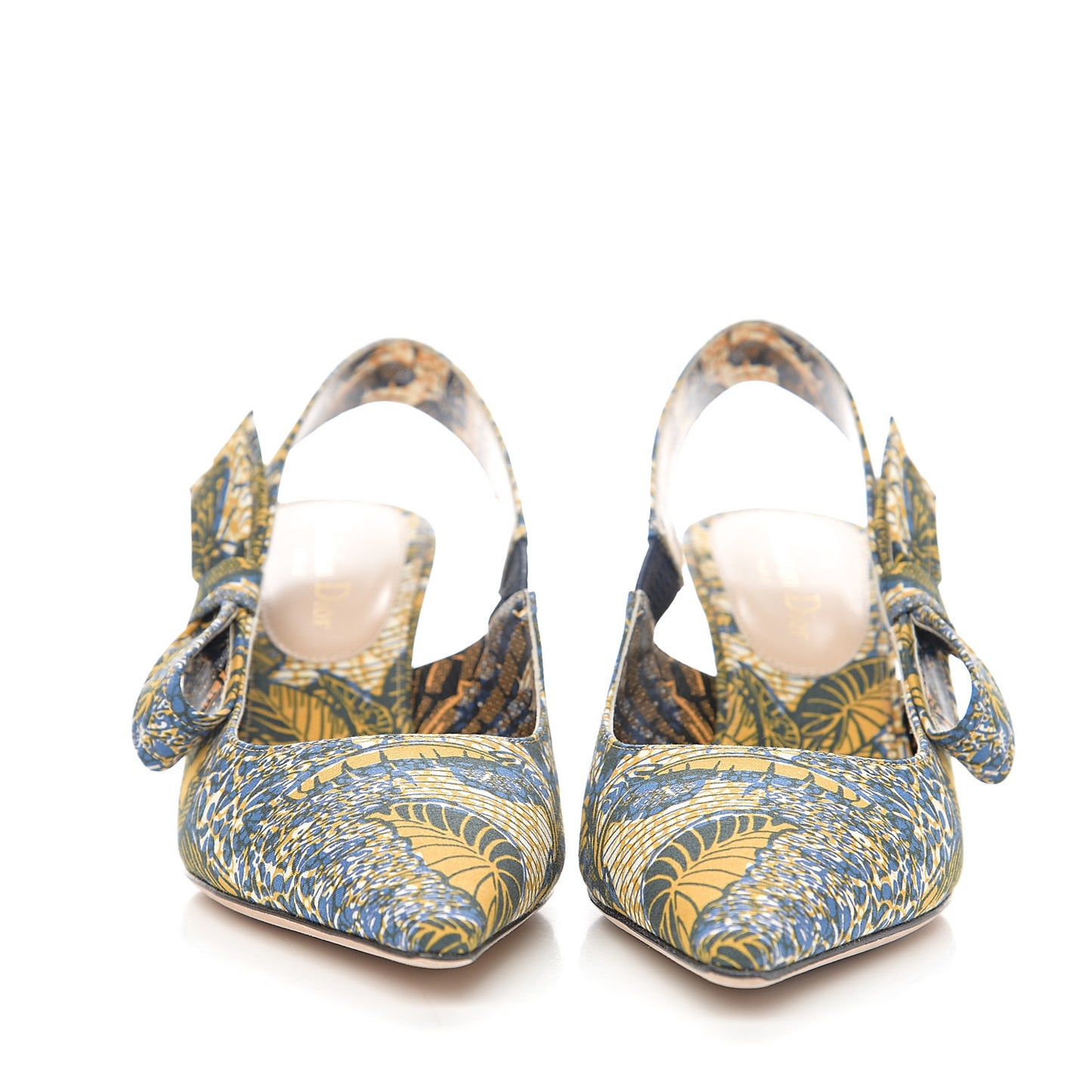 Toile De Jouy Sweet D Slingback Pumps 37.5 Blue Yellow