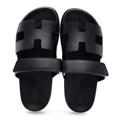 Hermes Calfskin Womens Chypre Sandals 39 Black 5 of 10