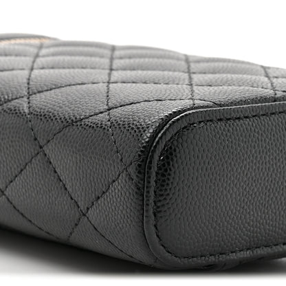 Chanel Caviar Quilted Phone Holder With Chain Black 10 of 11