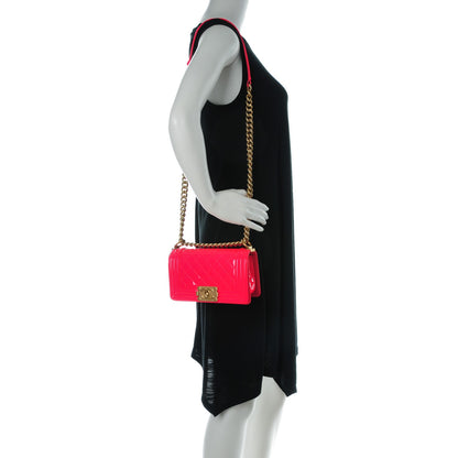Chanel Patent Calfskin Quilted Small Boy Flap Pink 2 of 8