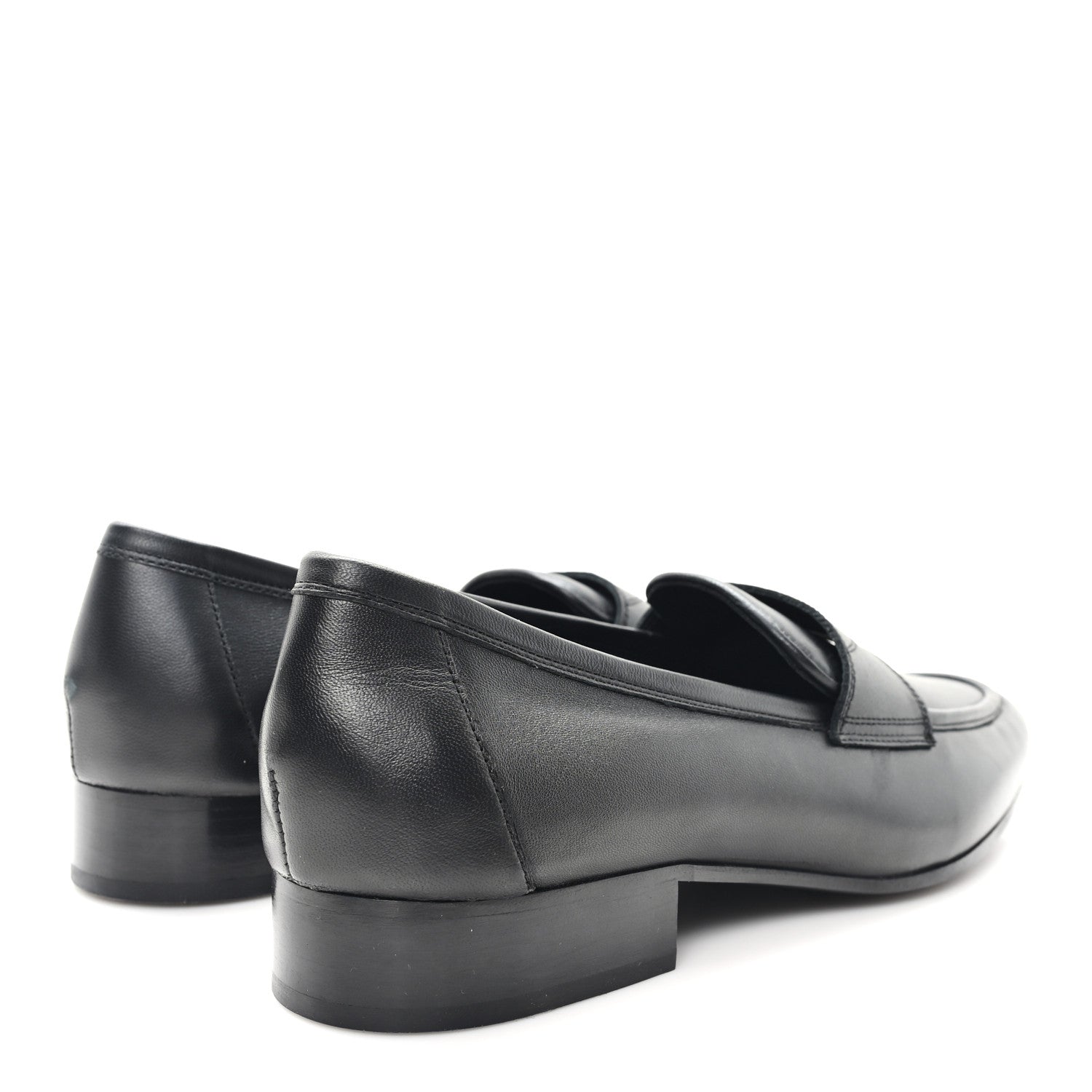 Chanel Lambskin Mens Stitched CC Loafers 42 Black 1821085