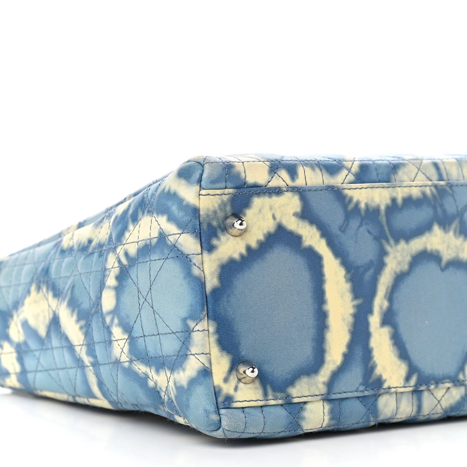 Christian Dior Tie Dye Lambskin Cannage Medium Lady Dior Blue 9 of 10