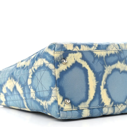 Christian Dior Tie Dye Lambskin Cannage Medium Lady Dior Blue 9 of 10