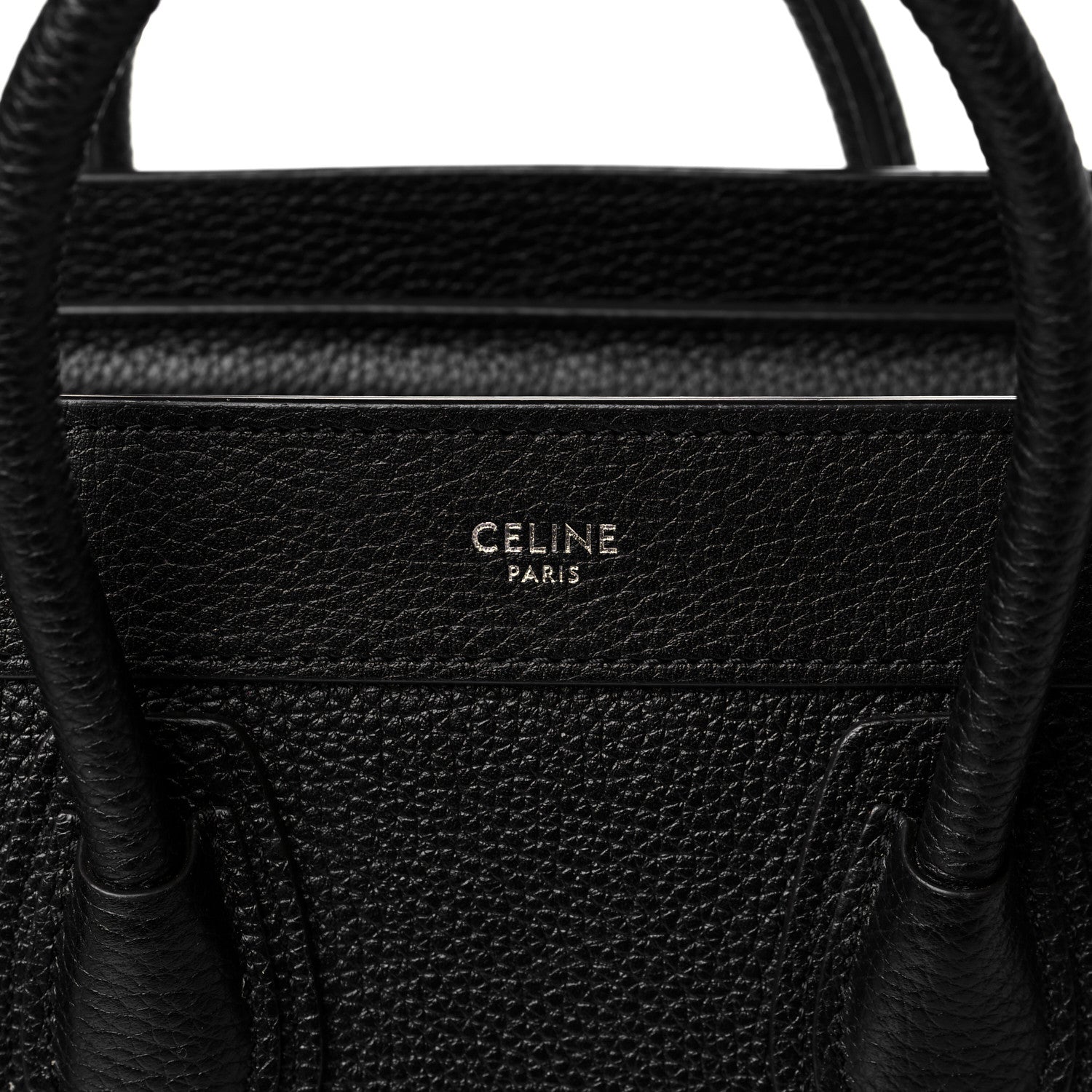 Celine Drummed Calfskin Nano Luggage Black 6 of 11