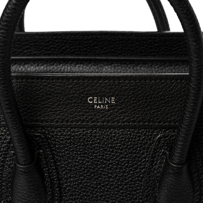 Celine Drummed Calfskin Nano Luggage Black 6 of 11