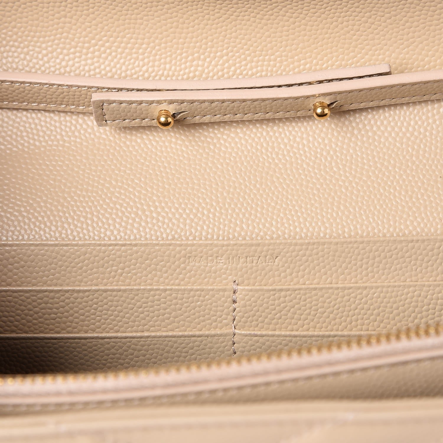 Saint Laurent Grain De Poudre Matelasse Chevron Monogram Chain Wallet Nude Powder 6 of 8