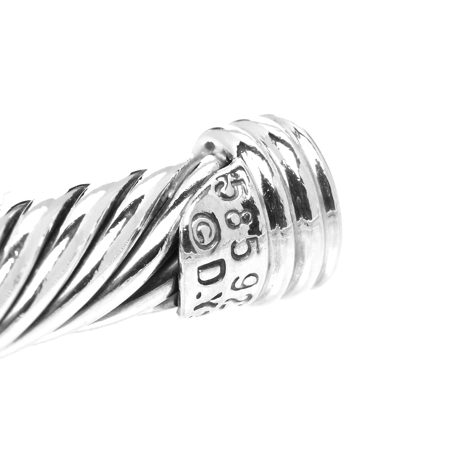 David Yurman Sterling Silver 14K Yellow Gold 5mm Cable Classics Two Station Bracelet 3 of 4