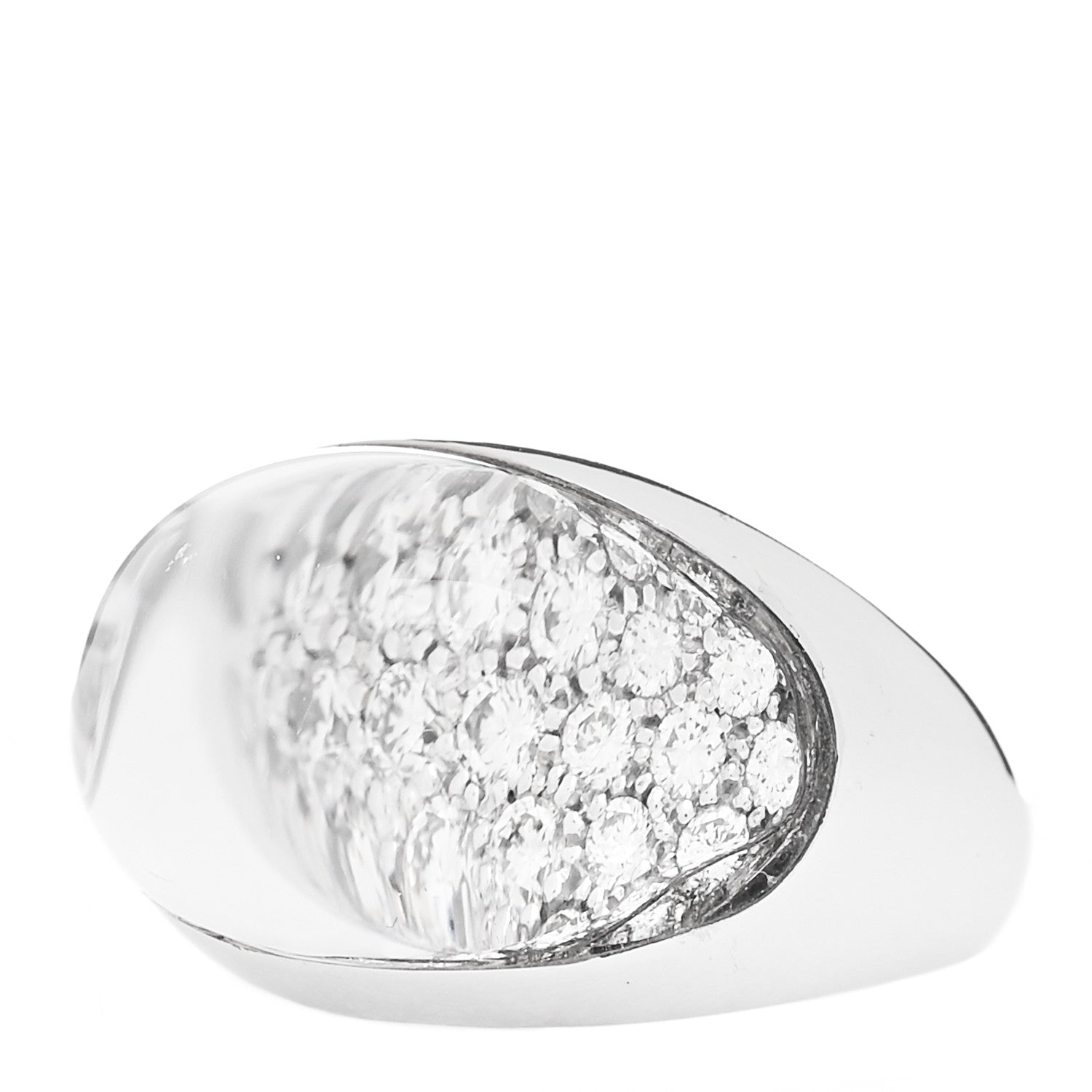 Cartier 18K White Gold Diamond Rock Crystal Myst de Cartier Ring 53 6.5 3 of 6
