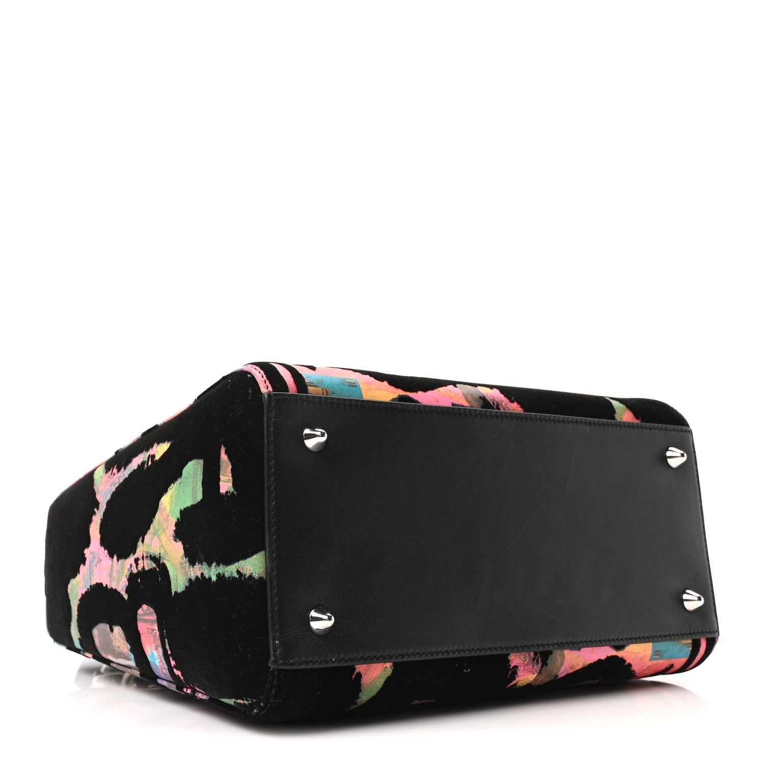 Christian Dior X CHRIS MARTIN Velvet Printed Medium Lady Dior Art Black Multicolor 4 of 9