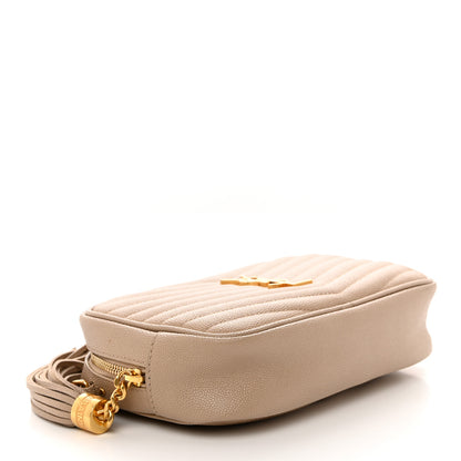 Saint Laurent Grain De Poudre Matelasse Monogram Mini Lou Camera Bag Dark Beige 4 of 10