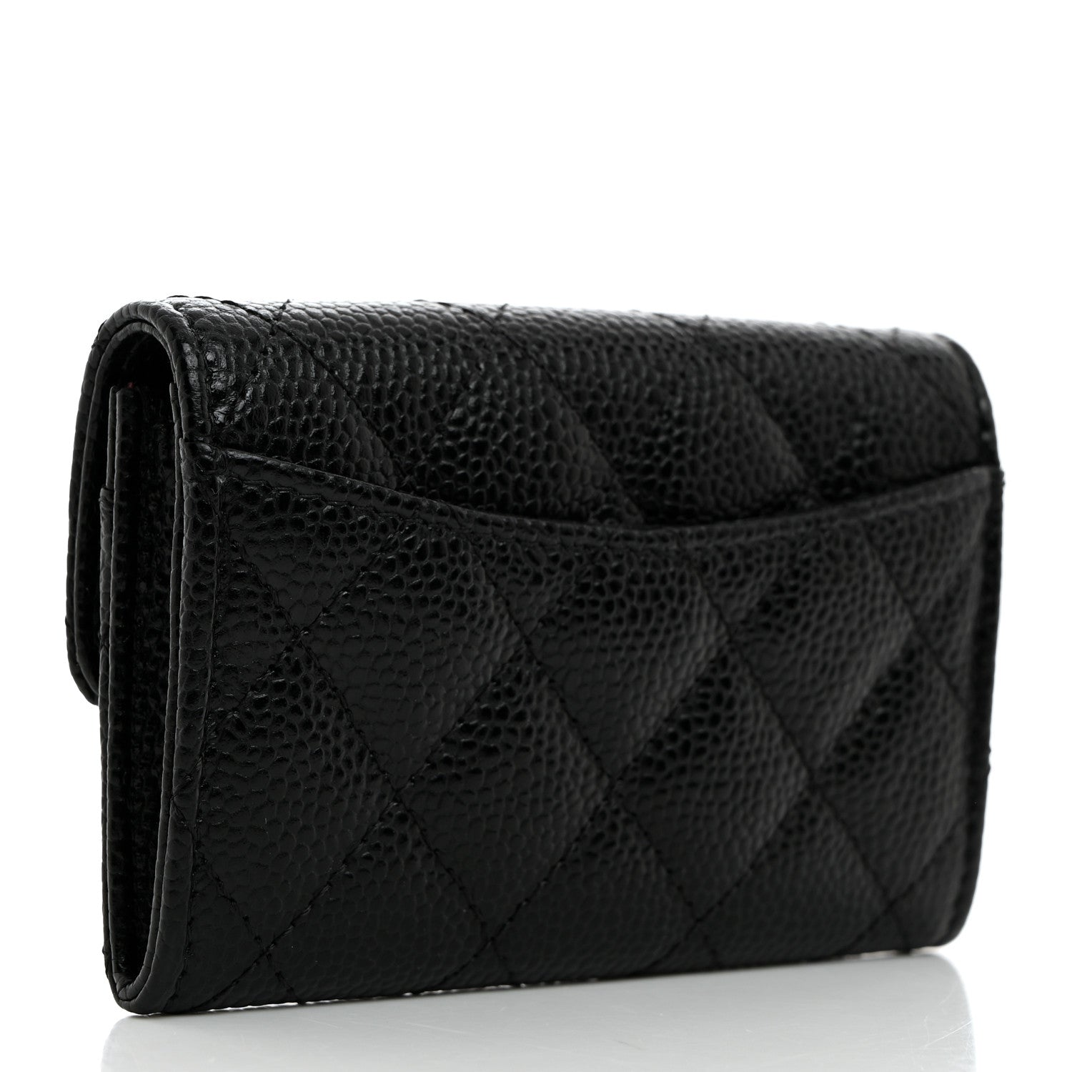 Chanel Caviar Quilted Flap Card Holder Wallet Black 3 of 9