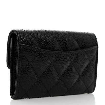 Chanel Caviar Quilted Flap Card Holder Wallet Black 3 of 9