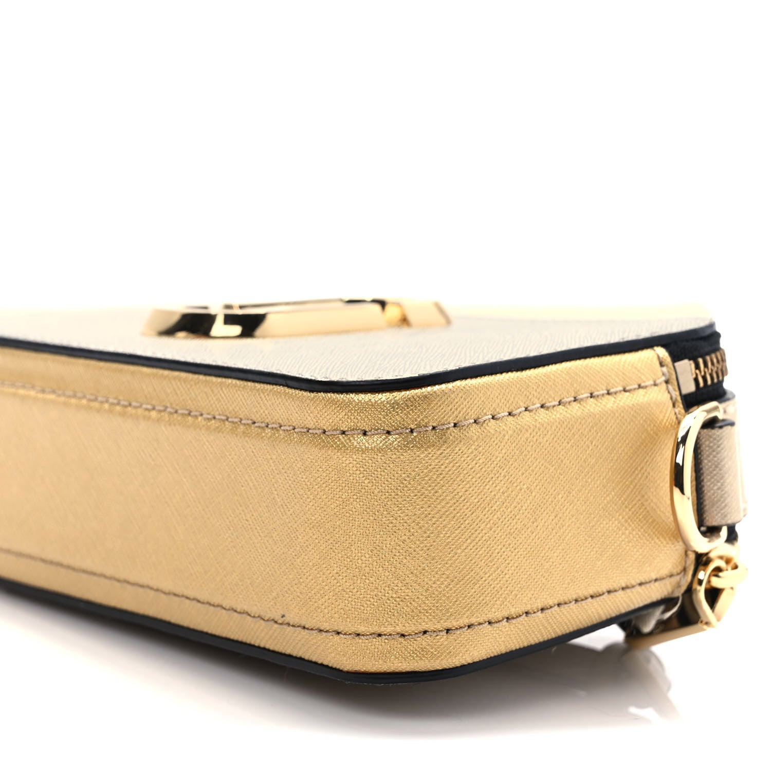 Marc Jacobs Metallic Saffiano Small Snapshot Camera Bag Silver Gold 8 of 9