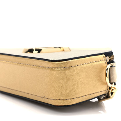 Marc Jacobs Metallic Saffiano Small Snapshot Camera Bag Silver Gold 8 of 9