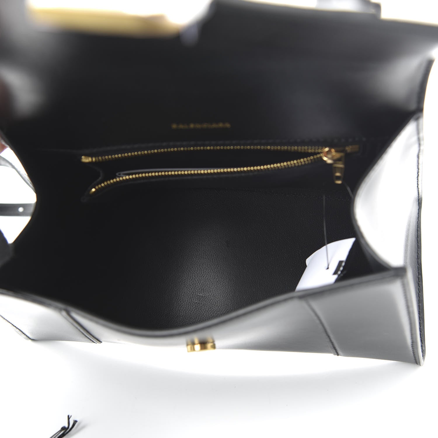 Balenciaga Shiny Box Calfskin Small Hourglass Top Handle Bag Black 5 of 9