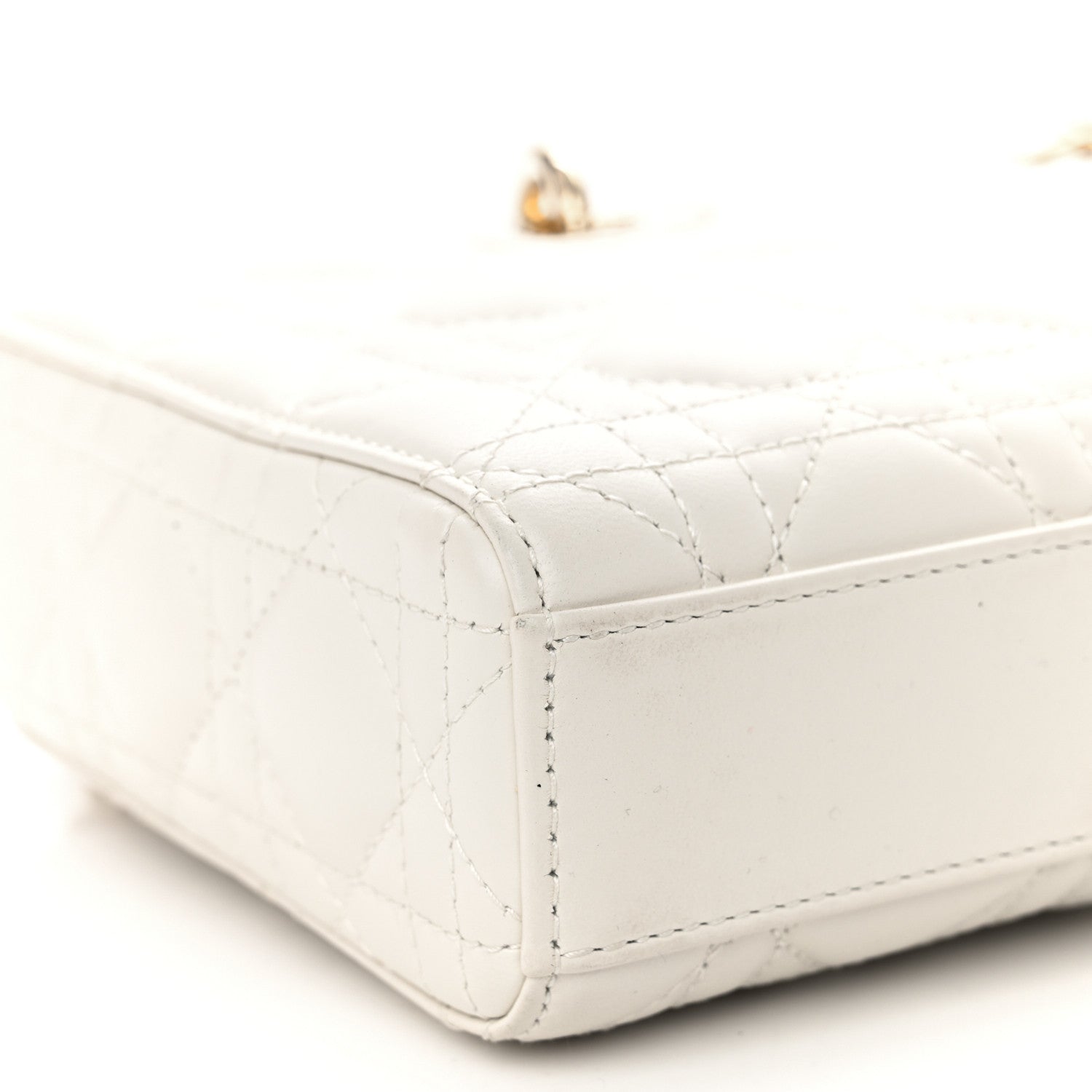 Christian Dior Calfskin Cannage Lady D-Joy White 9 of 10