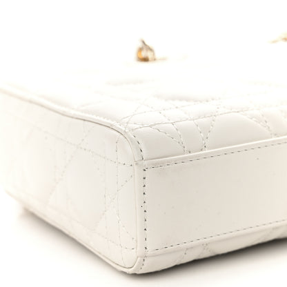 Christian Dior Calfskin Cannage Lady D-Joy White 9 of 10