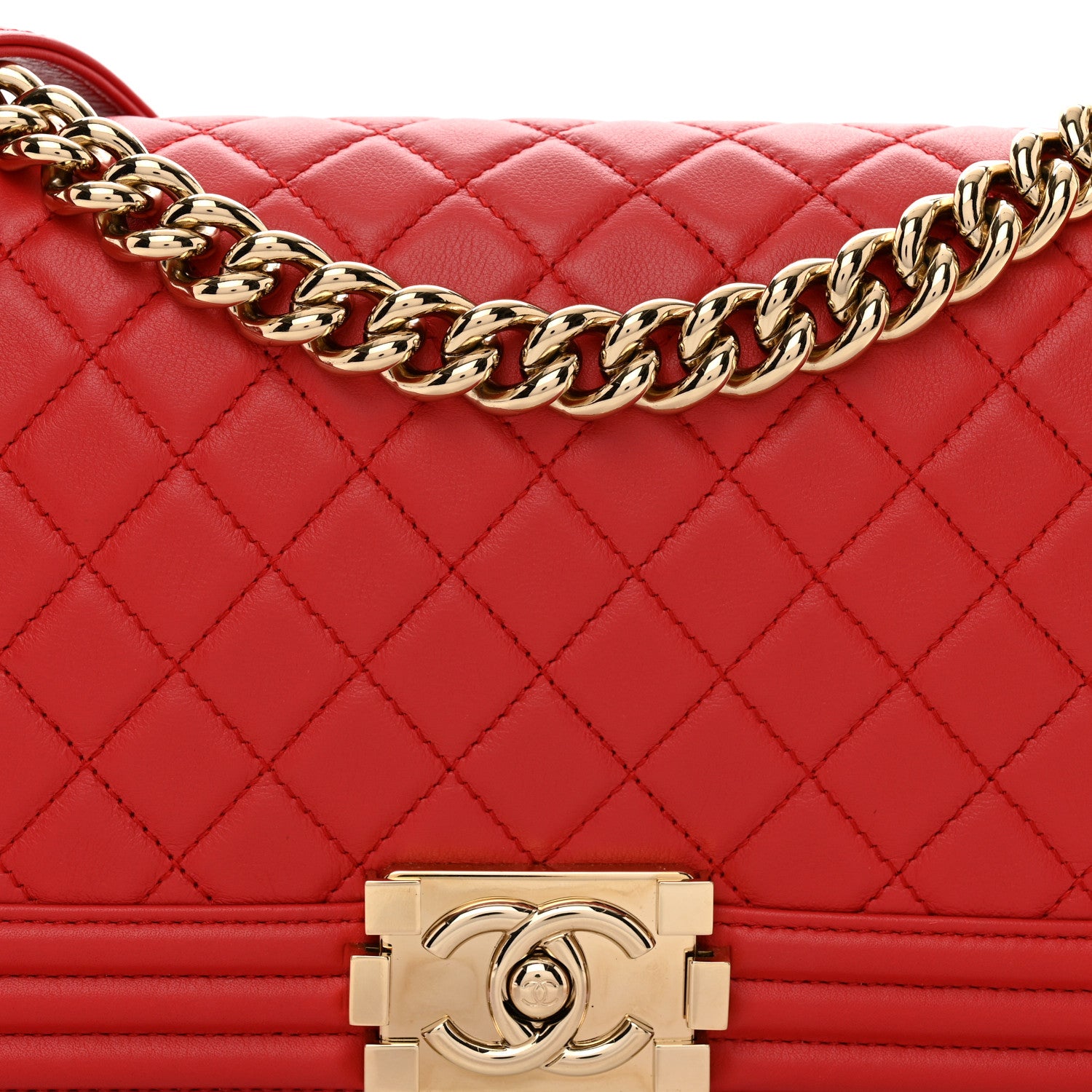 Chanel Calfskin Quilted Medium Boy Flap Red 5 of 10