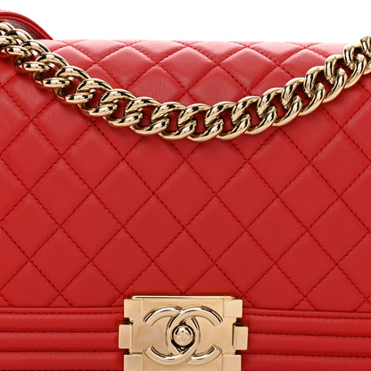 Chanel Calfskin Quilted Medium Boy Flap Red 5 of 10