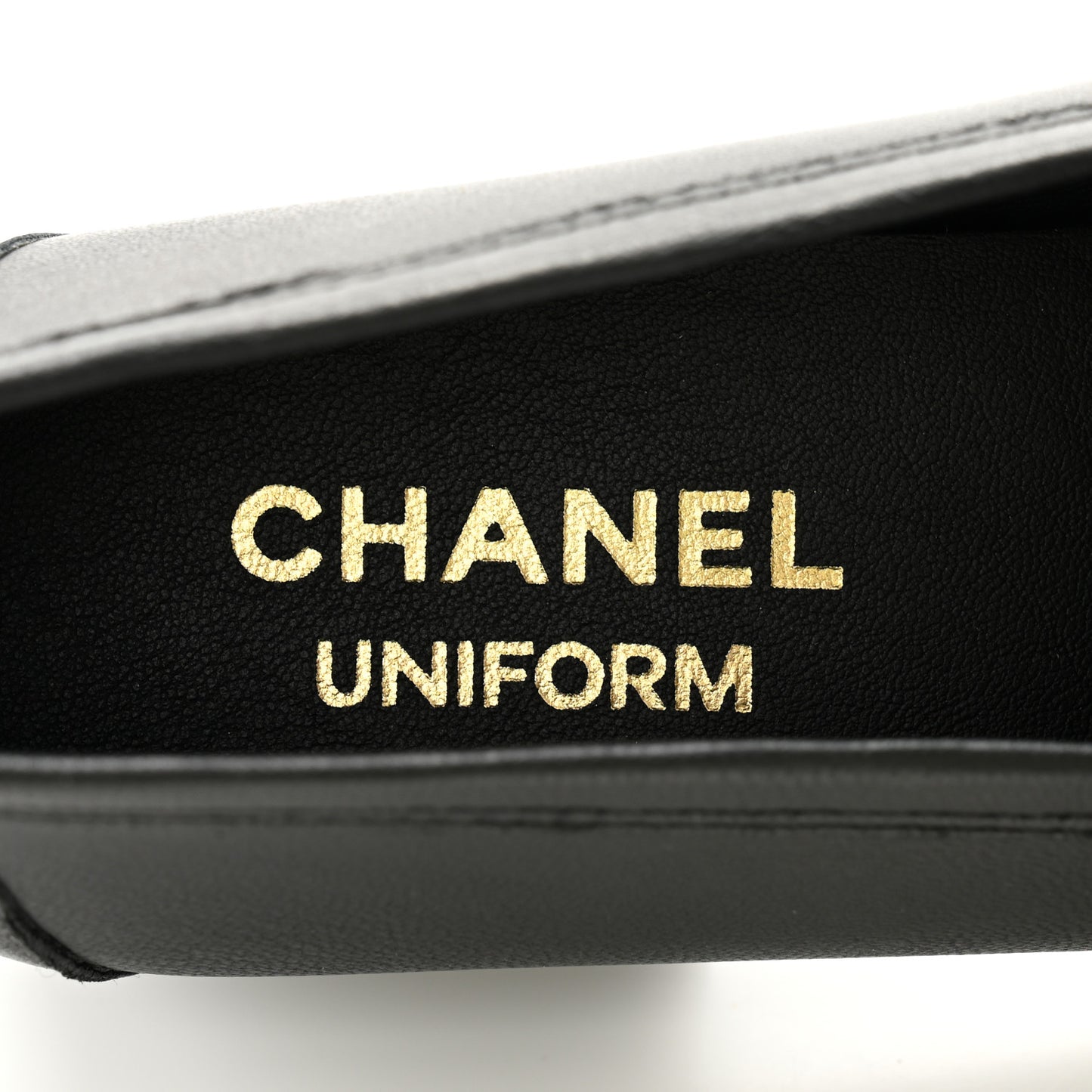 Calfskin Womens Stitched CC Loafers 36 Black