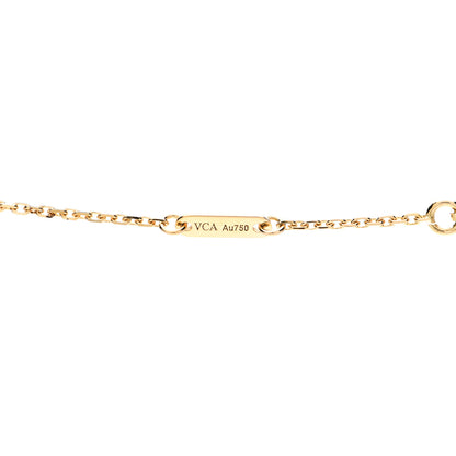 Van Cleef & Arpels 18K Yellow Gold Mother of Pearl Sweet Alhambra Pendant Necklace 3 of 5