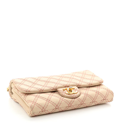 Chanel Calfskin Triple Stitched Medium Flap Pink 4 of 10